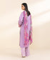 Women's Unstitched Purple Lawn 3 Piece Suit